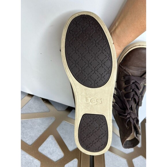 UGG Blaney 1009885 Leather High Top LaceUp Zipper Sneakers Sz 9.5 Women Shoes - Picture 8 of 10